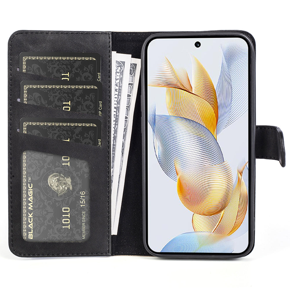 For Honor 90 PU Leather Wallet Phone Cover Dual-color Splicing Stand Cell Phone Case