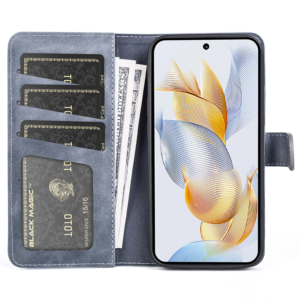 For Honor 90 PU Leather Wallet Phone Cover Dual-color Splicing Stand Cell Phone Case