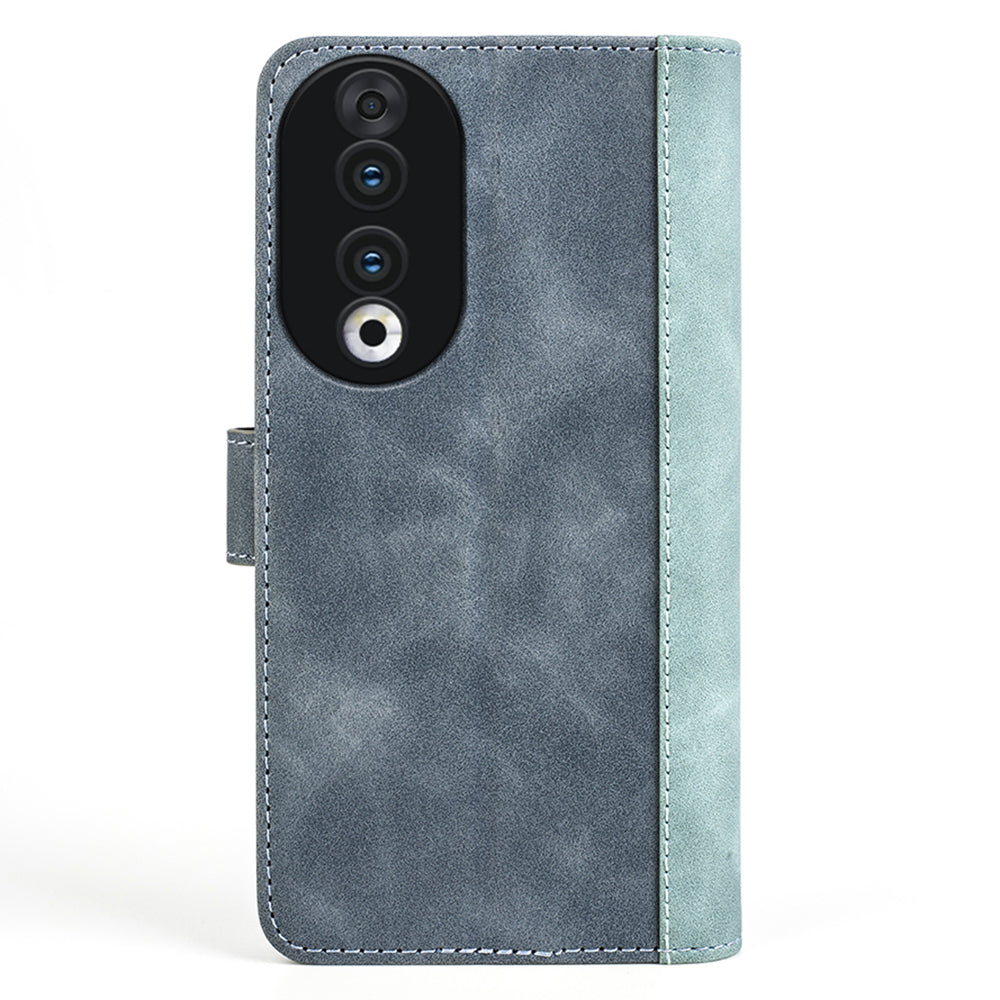 For Honor 90 PU Leather Wallet Phone Cover Dual-color Splicing Stand Cell Phone Case