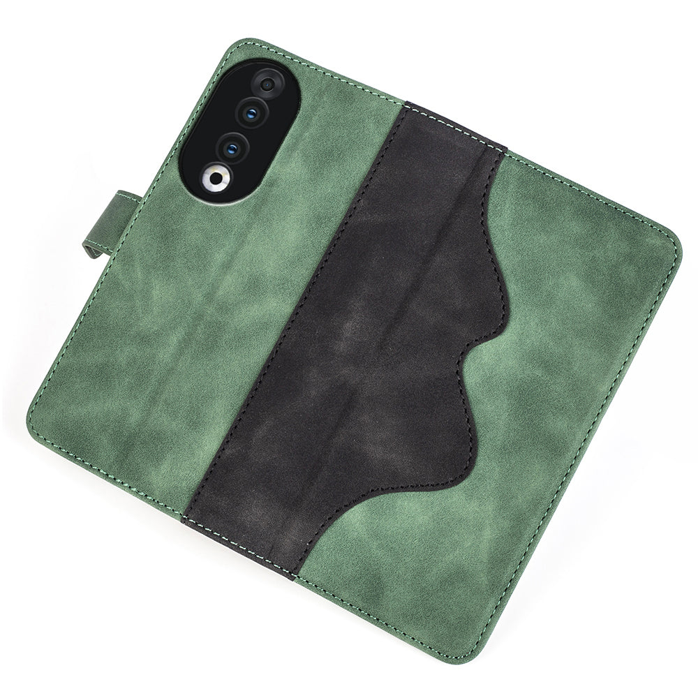 For Honor 90 PU Leather Wallet Phone Cover Dual-color Splicing Stand Cell Phone Case
