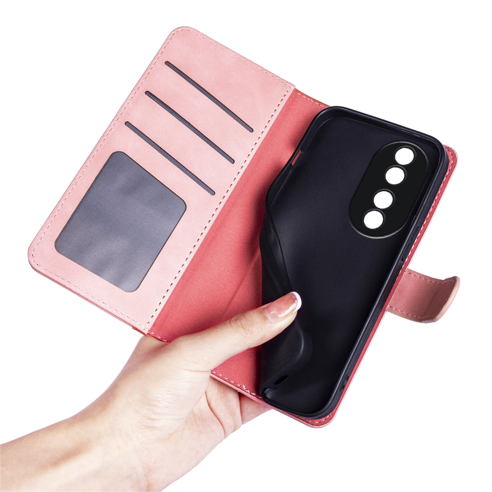 For Honor 90 PU Leather Wallet Phone Cover Dual-color Splicing Stand Cell Phone Case
