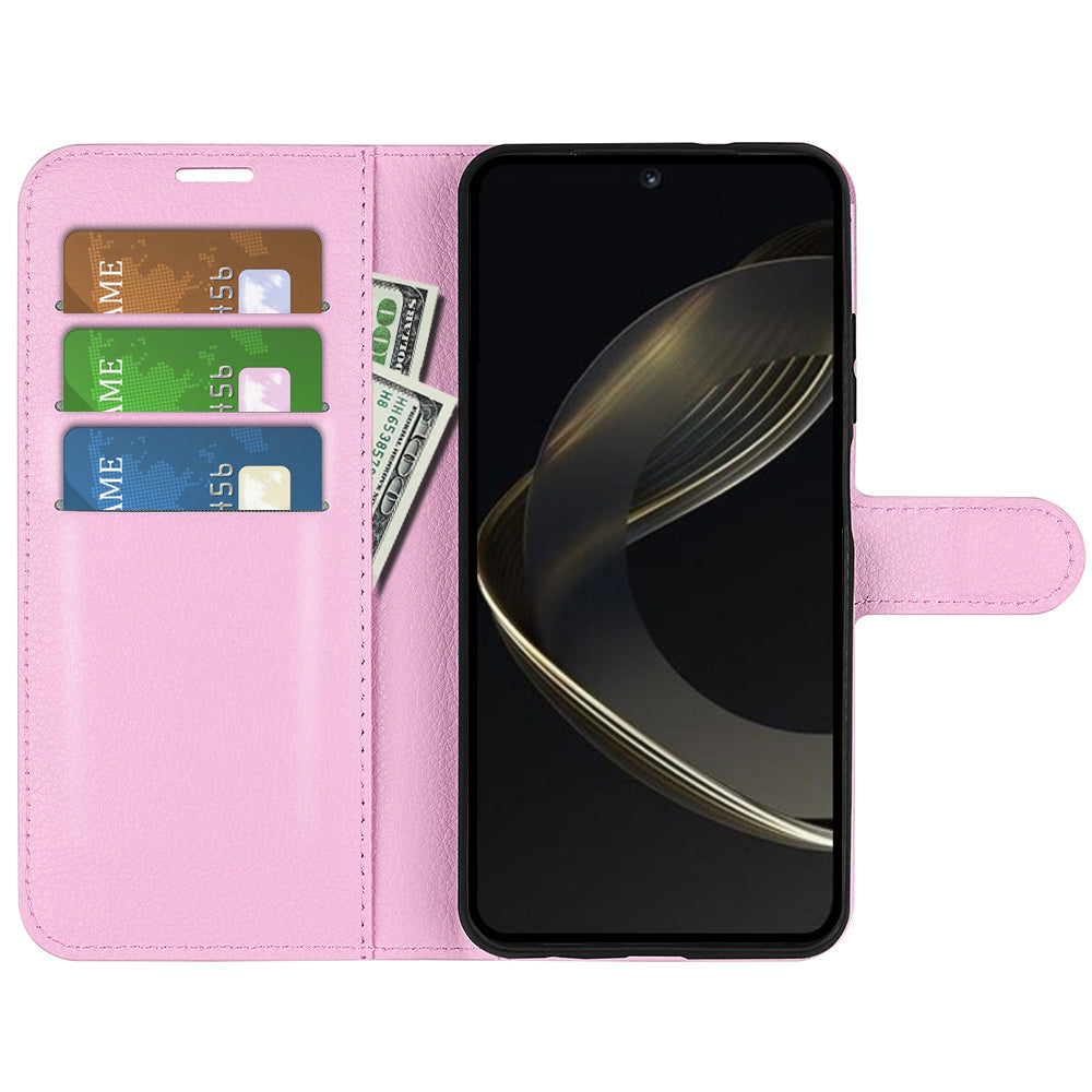 For Huawei nova 11 Wallet Cover Litchi Texture Anti-Scratch Shell Stand Mobile Phone PU Leather Case