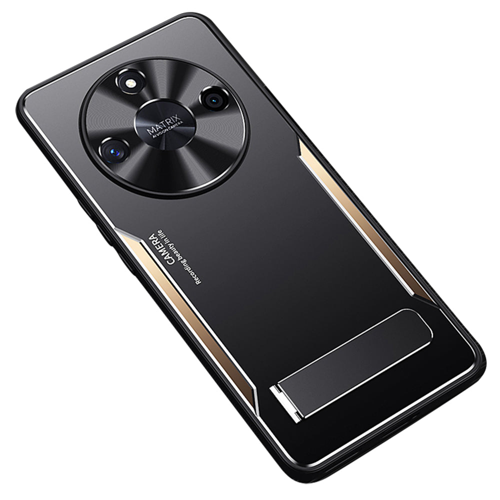 For Honor X50 Kickstand Phone Case Aluminum Alloy + TPU Protective Phone Cover