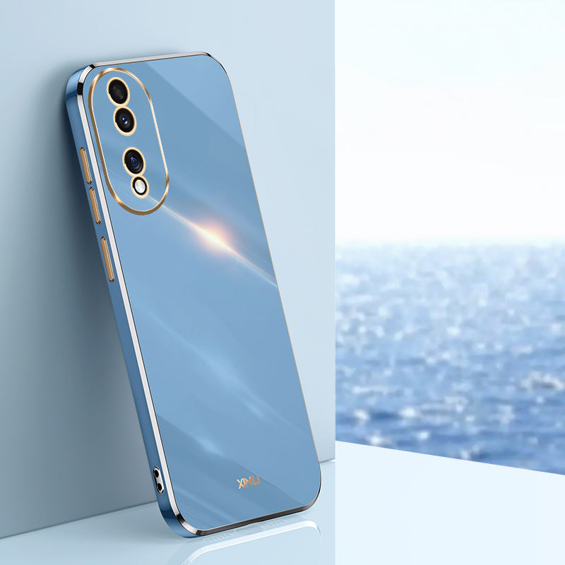 XINLI For Honor 90 Shockproof Phone Case Precise Lens Cut-out TPU Electroplated Cover