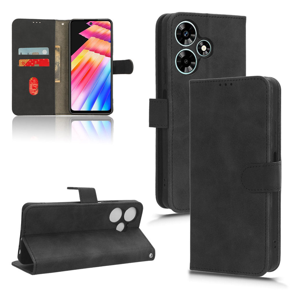 For Infinix Hot 30 TPU + PU Leather Skin-touch Phone Case Wallet Anti-drop Cell Phone Cover