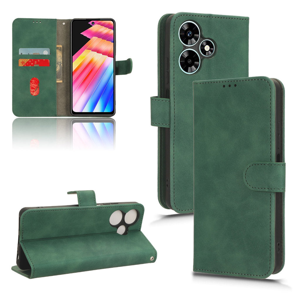 For Infinix Hot 30 TPU + PU Leather Skin-touch Phone Case Wallet Anti-drop Cell Phone Cover
