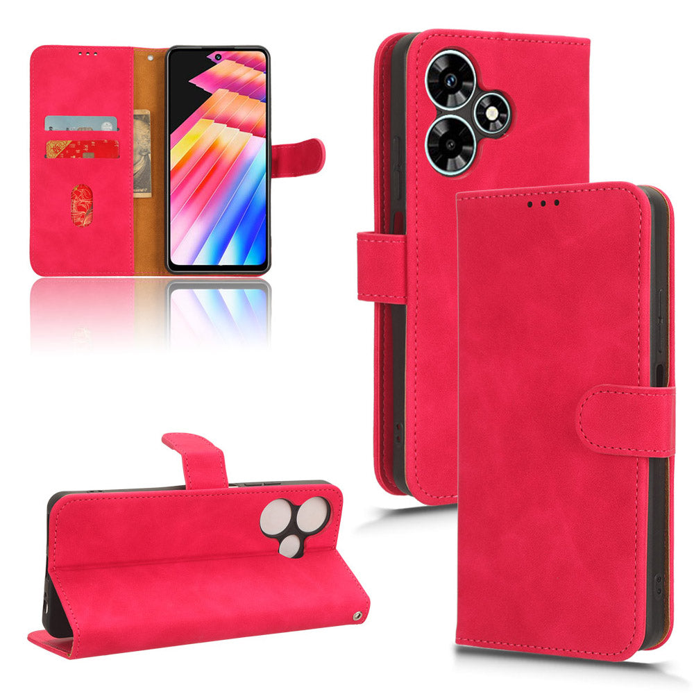 For Infinix Hot 30 TPU + PU Leather Skin-touch Phone Case Wallet Anti-drop Cell Phone Cover