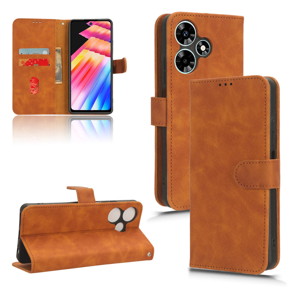For Infinix Hot 30 TPU + PU Leather Skin-touch Phone Case Wallet Anti-drop Cell Phone Cover
