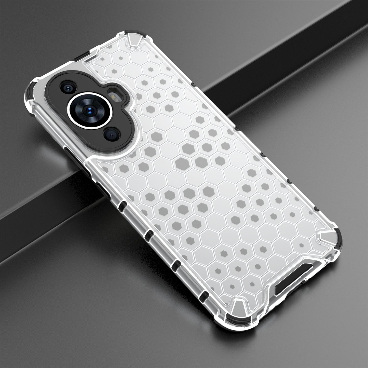 For Huawei nova 11 Anti-drop TPU+PC Phone Case Honeycomb Texture Cell Phone Cover