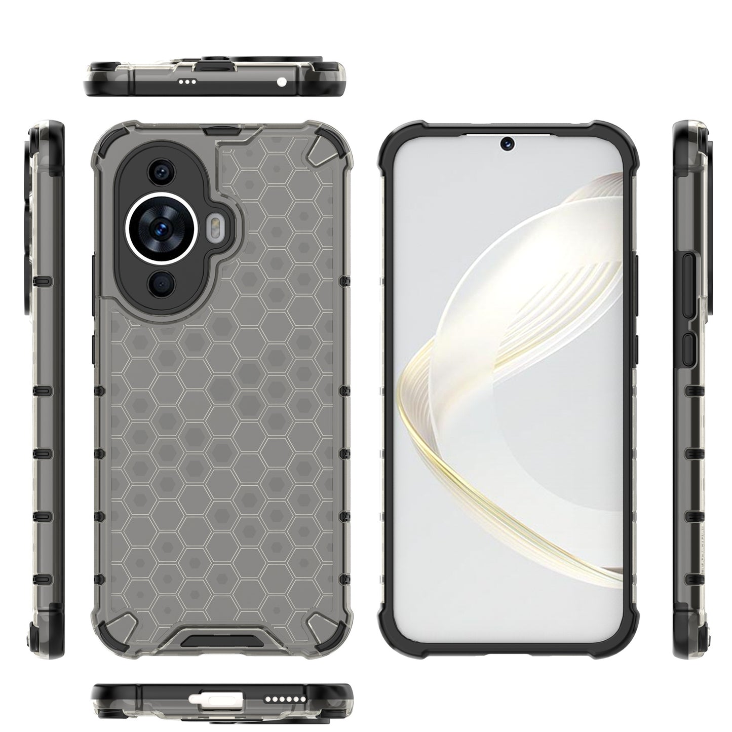 For Huawei nova 11 Anti-drop TPU+PC Phone Case Honeycomb Texture Cell Phone Cover