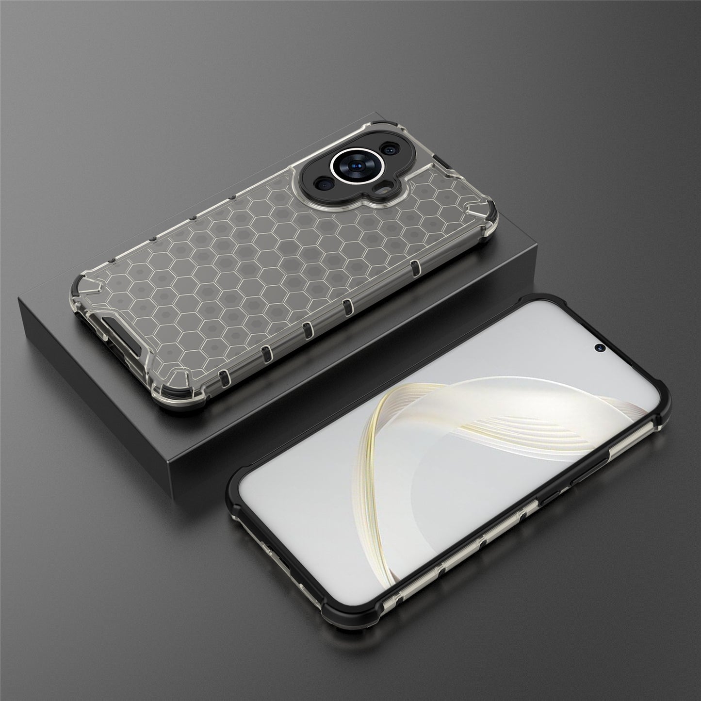 For Huawei nova 11 Anti-drop TPU+PC Phone Case Honeycomb Texture Cell Phone Cover