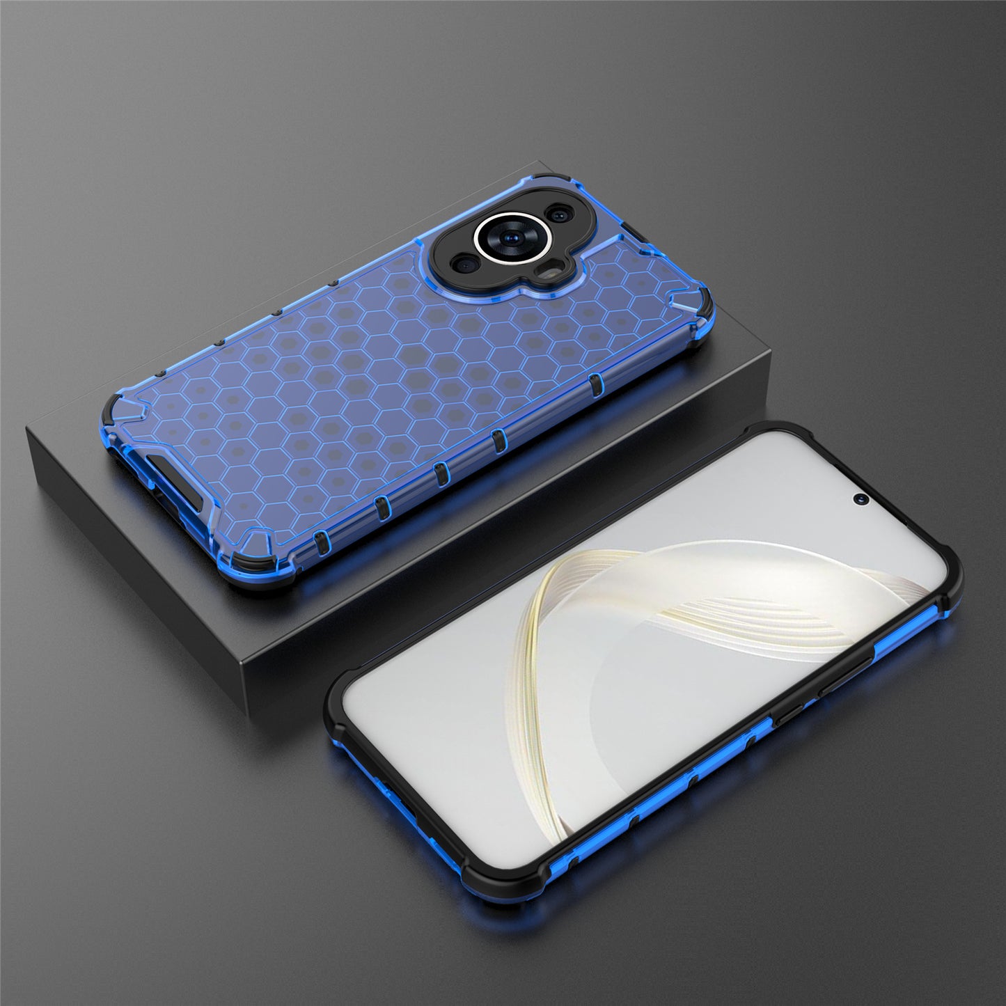 For Huawei nova 11 Anti-drop TPU+PC Phone Case Honeycomb Texture Cell Phone Cover