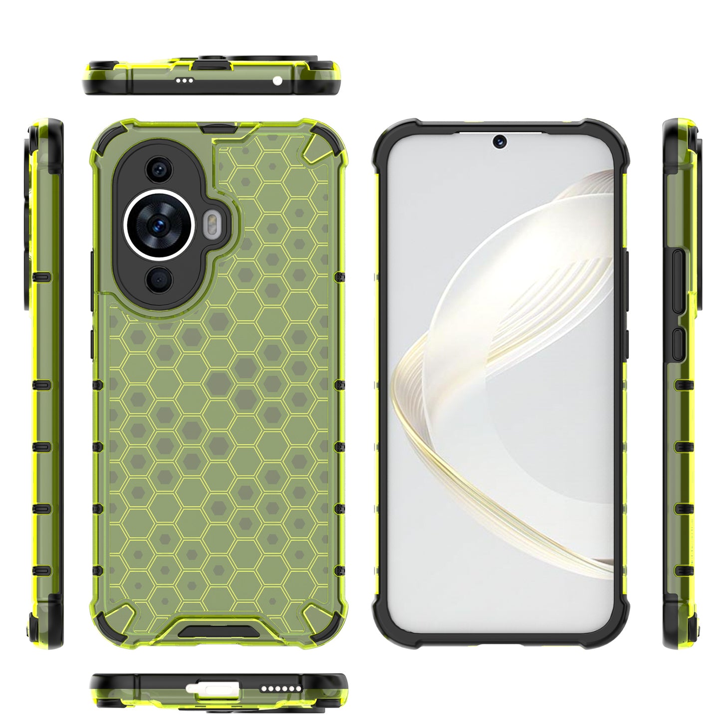 For Huawei nova 11 Anti-drop TPU+PC Phone Case Honeycomb Texture Cell Phone Cover