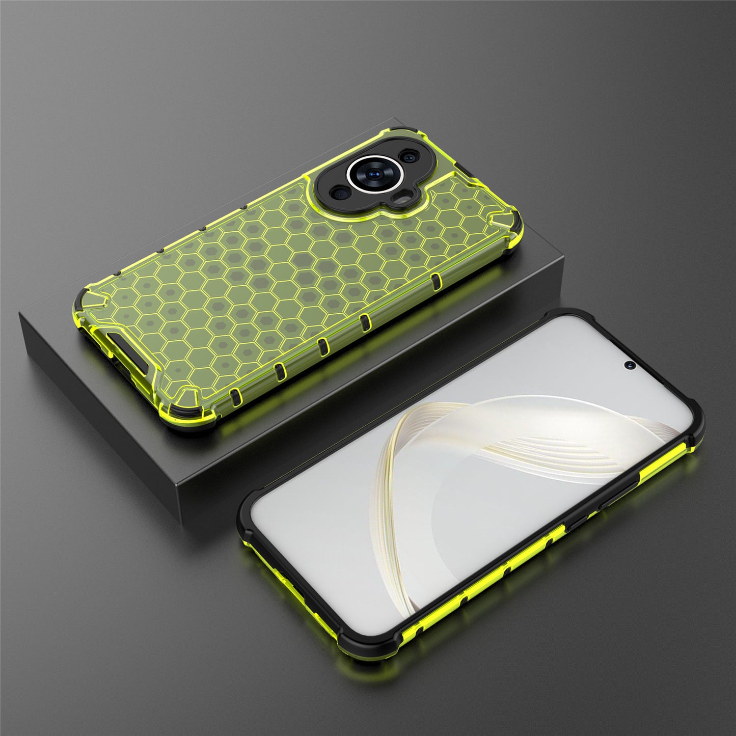 For Huawei nova 11 Anti-drop TPU+PC Phone Case Honeycomb Texture Cell Phone Cover