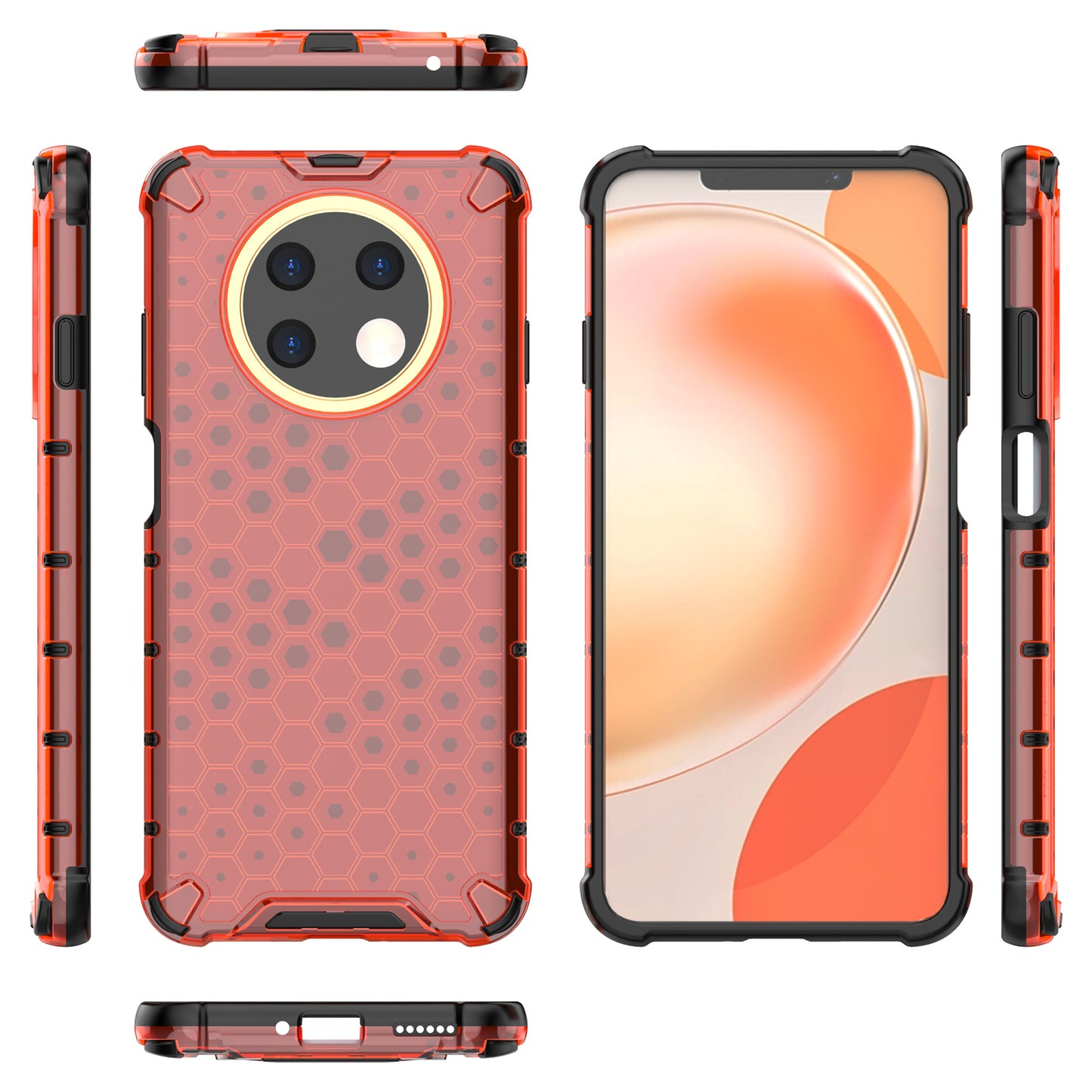For Huawei nova Y91 4G TPU+PC Protective Phone Case Honeycomb Texture Phone Cover