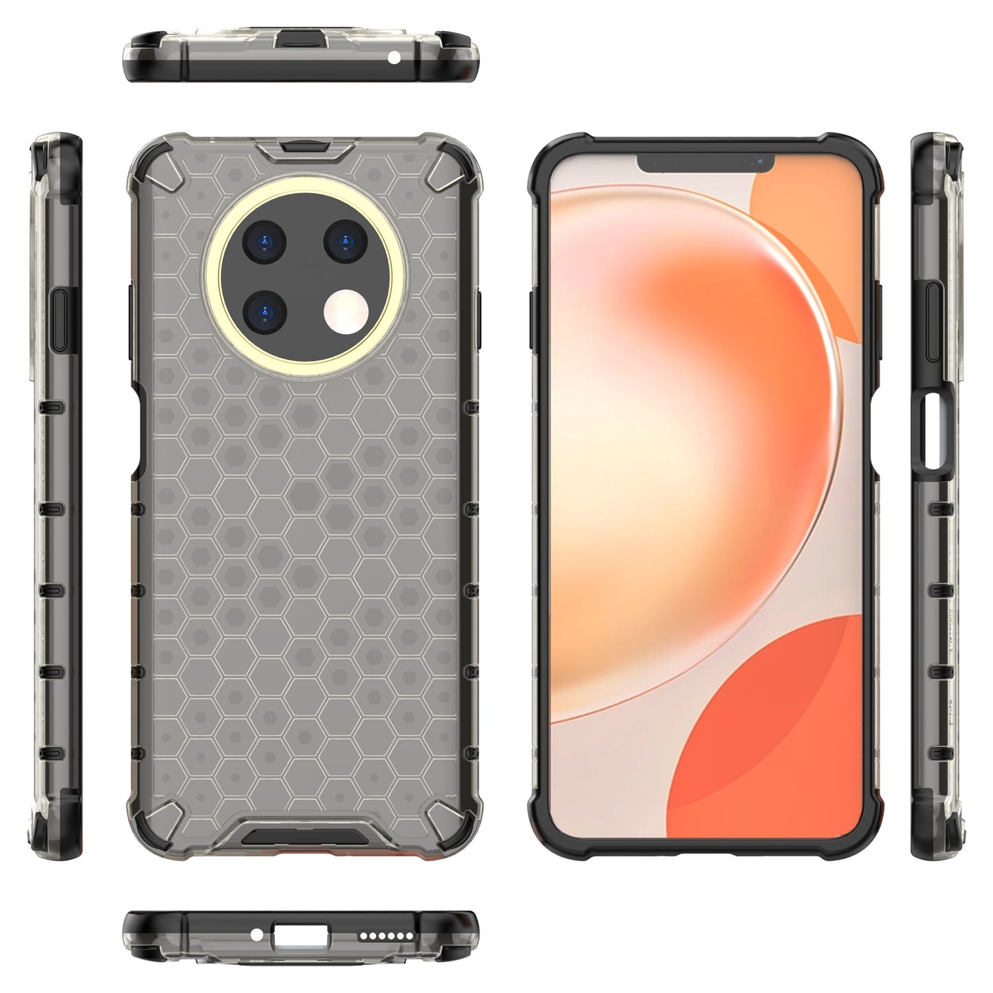 For Huawei nova Y91 4G TPU+PC Protective Phone Case Honeycomb Texture Phone Cover