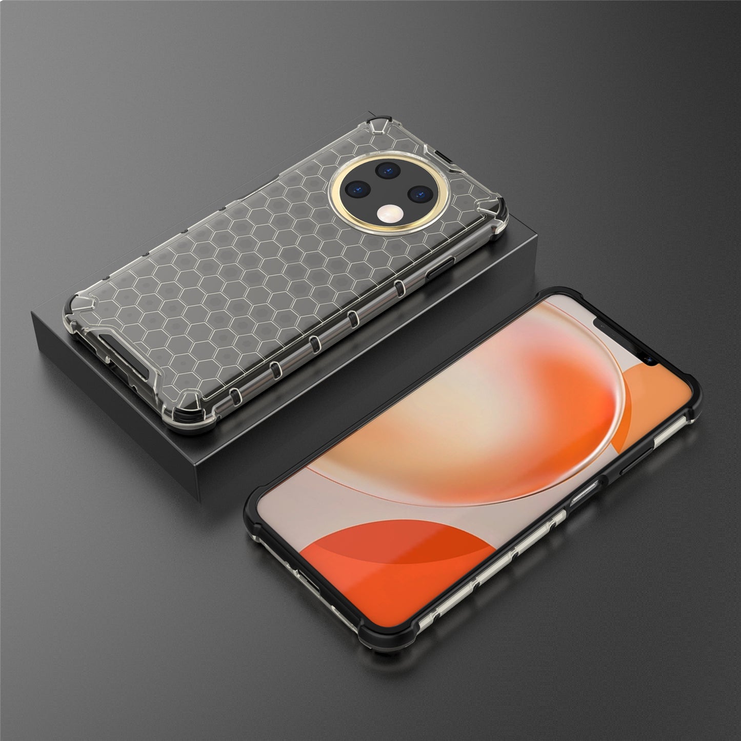 For Huawei nova Y91 4G TPU+PC Protective Phone Case Honeycomb Texture Phone Cover