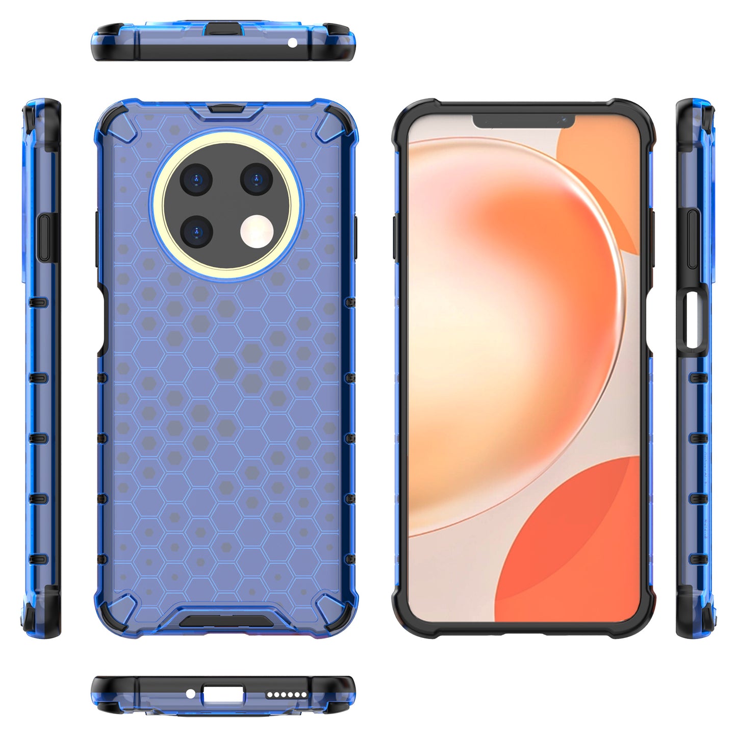 For Huawei nova Y91 4G TPU+PC Protective Phone Case Honeycomb Texture Phone Cover