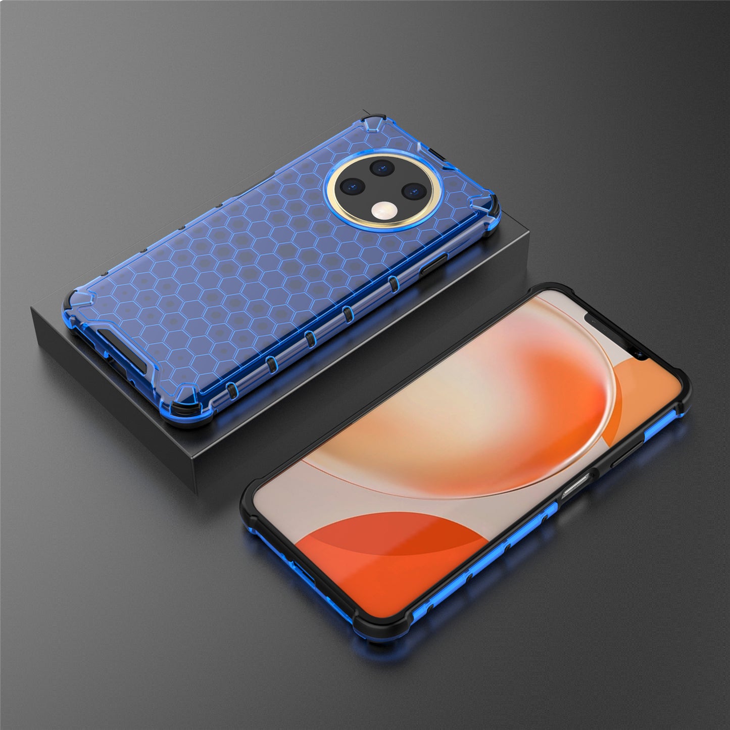 For Huawei nova Y91 4G TPU+PC Protective Phone Case Honeycomb Texture Phone Cover