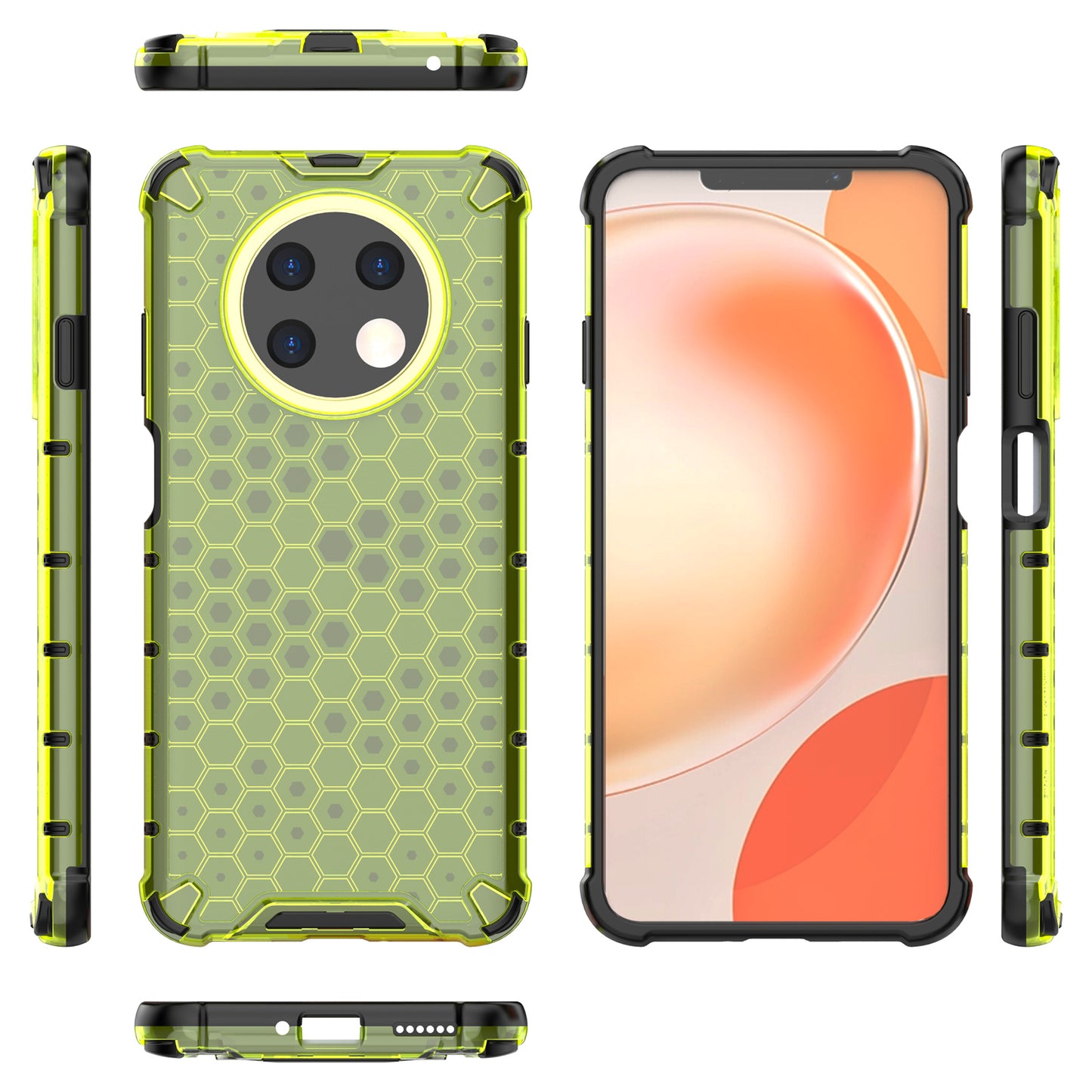 For Huawei nova Y91 4G TPU+PC Protective Phone Case Honeycomb Texture Phone Cover