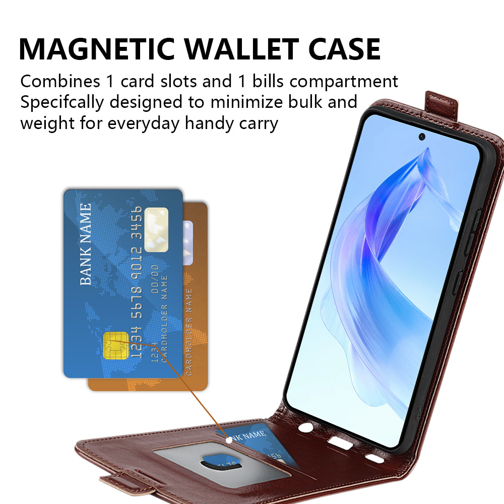 For Honor 90 Lite 5G / X50i 5G PU Leather Phone Case Vertical Flip Protective Phone Cover with Card Slot