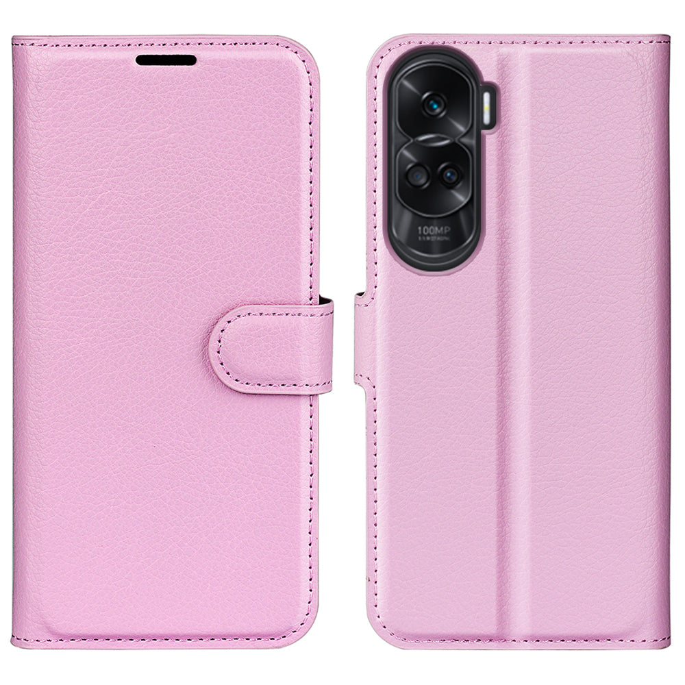 For Honor 90 Lite 5G / X50i 5G Anti-scratch Phone Stand Cover PU Leather Litchi Texture Wallet Case