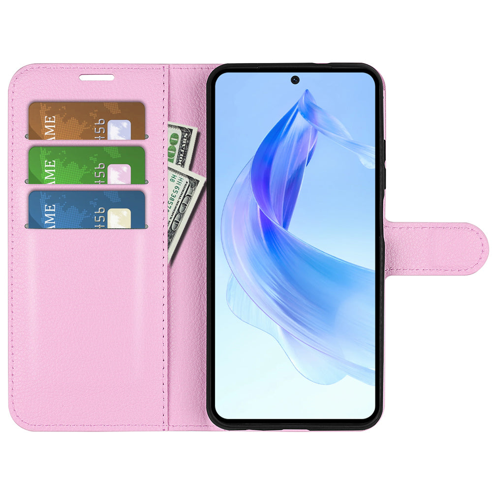 For Honor 90 Lite 5G / X50i 5G Anti-scratch Phone Stand Cover PU Leather Litchi Texture Wallet Case