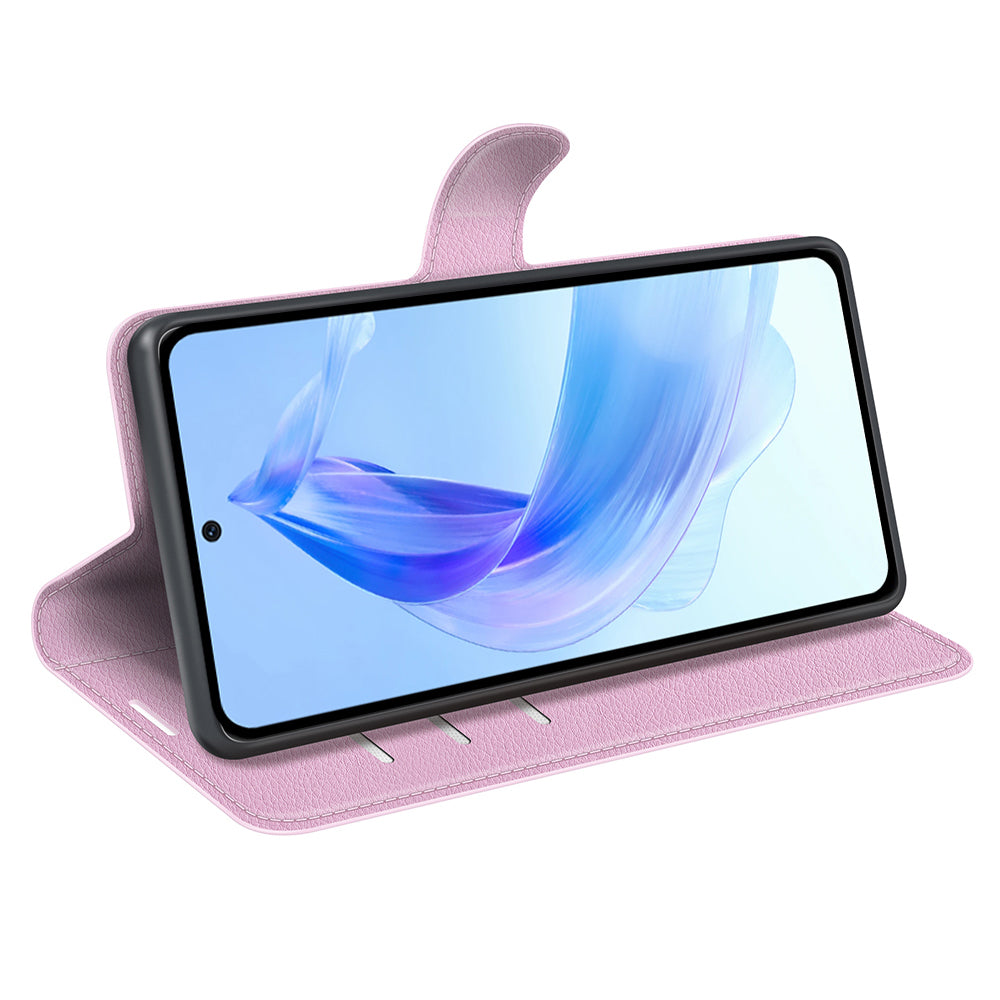 For Honor 90 Lite 5G / X50i 5G Anti-scratch Phone Stand Cover PU Leather Litchi Texture Wallet Case