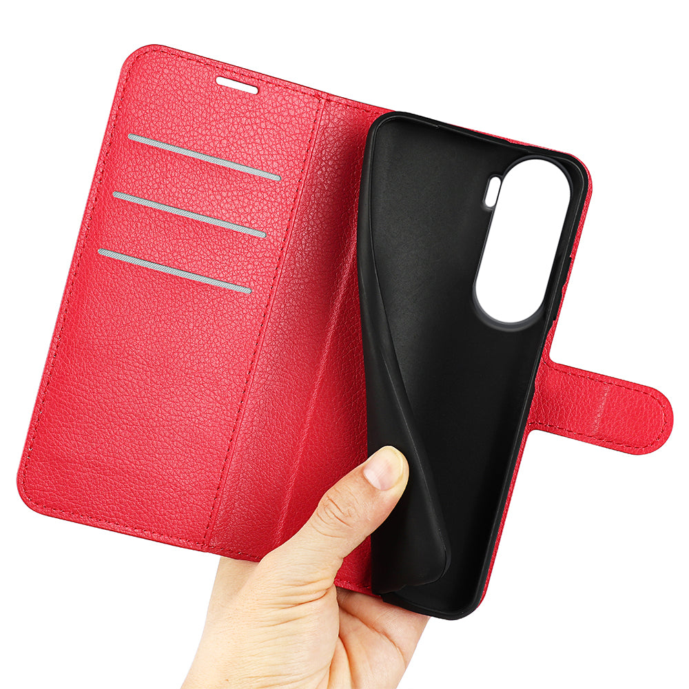 For Honor 90 Lite 5G / X50i 5G Anti-scratch Phone Stand Cover PU Leather Litchi Texture Wallet Case