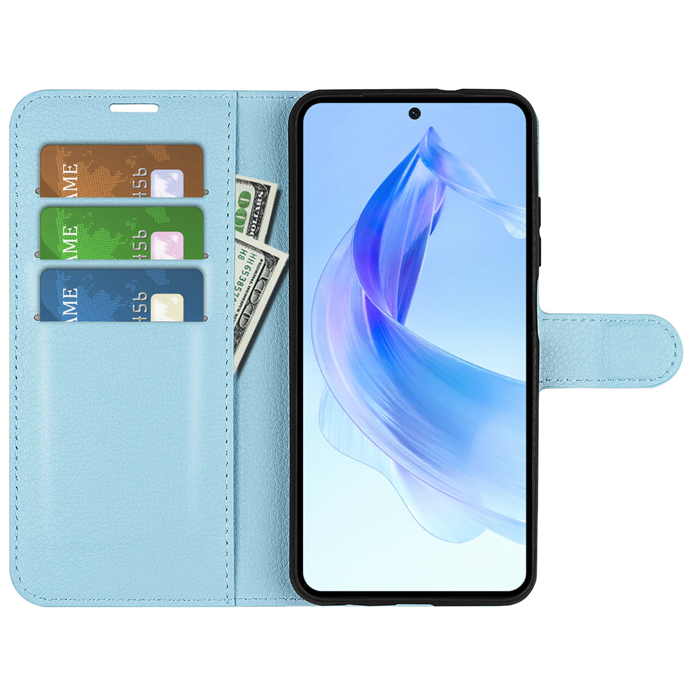 For Honor 90 Lite 5G / X50i 5G Anti-scratch Phone Stand Cover PU Leather Litchi Texture Wallet Case