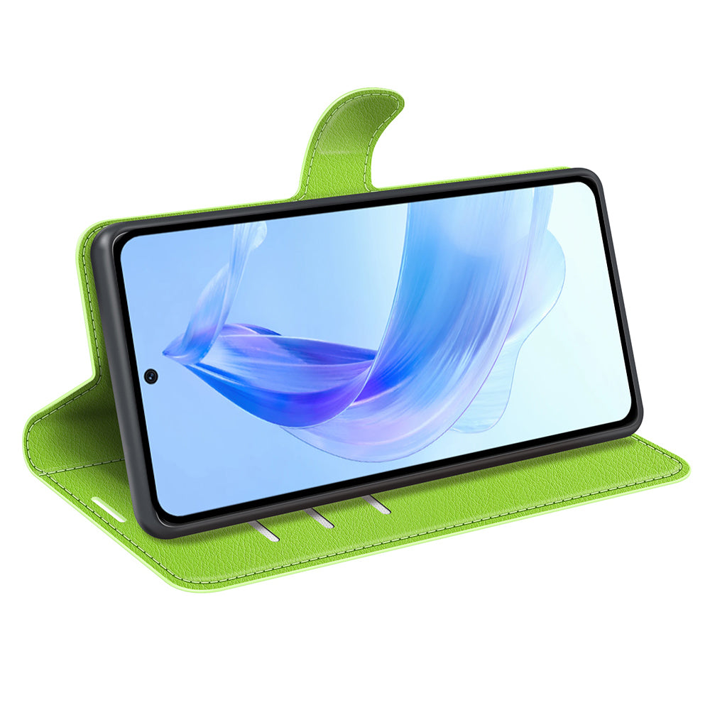 For Honor 90 Lite 5G / X50i 5G Anti-scratch Phone Stand Cover PU Leather Litchi Texture Wallet Case
