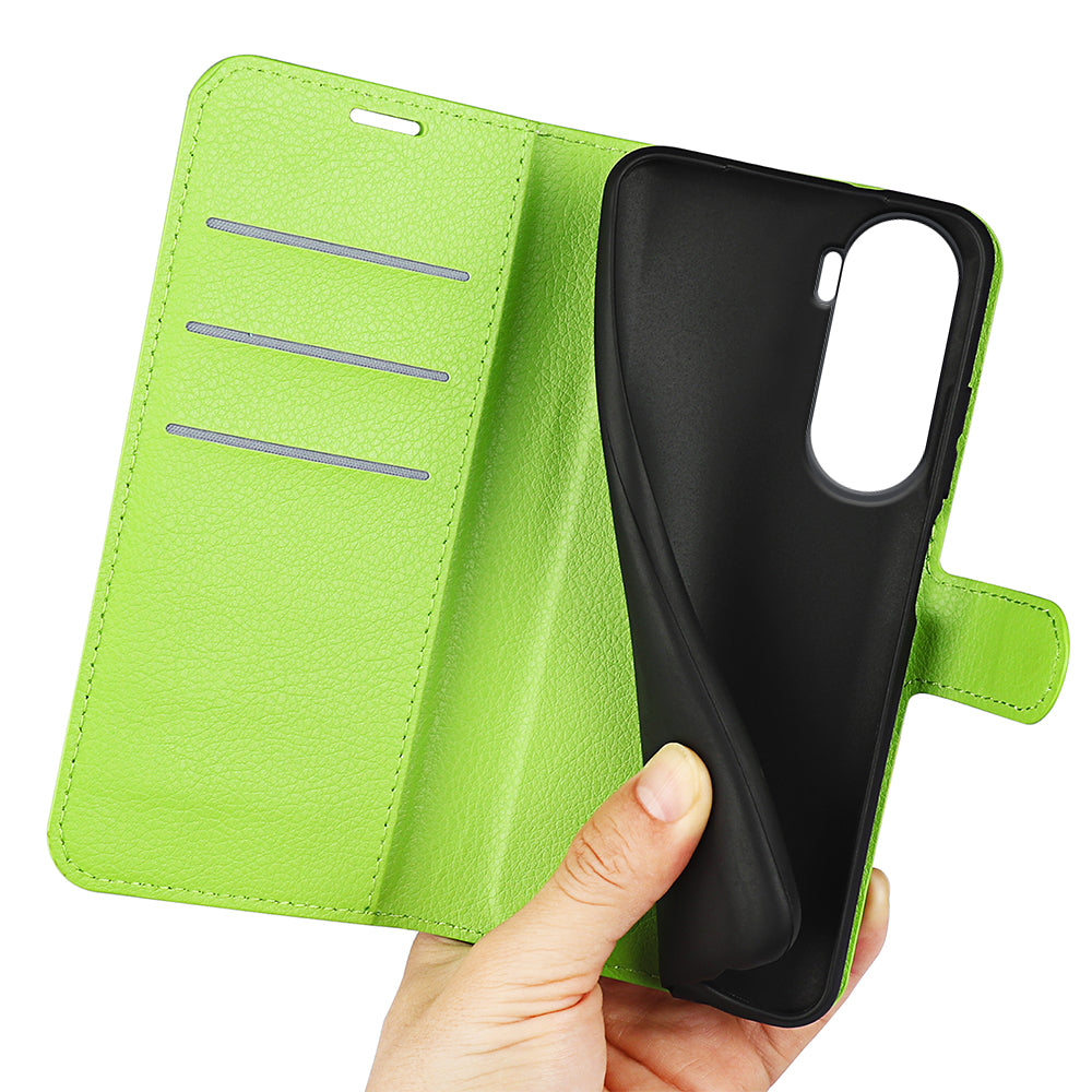 For Honor 90 Lite 5G / X50i 5G Anti-scratch Phone Stand Cover PU Leather Litchi Texture Wallet Case