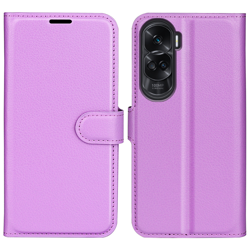 For Honor 90 Lite 5G / X50i 5G Anti-scratch Phone Stand Cover PU Leather Litchi Texture Wallet Case