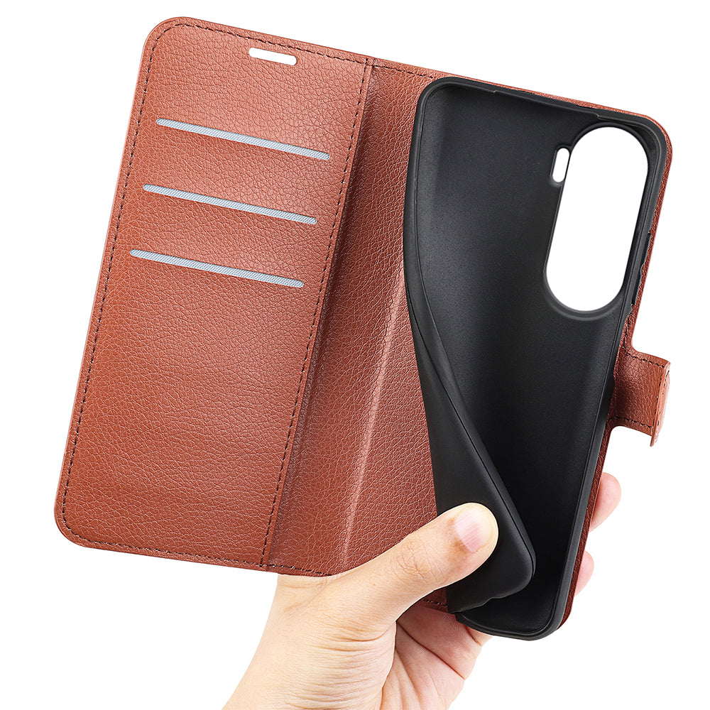 For Honor 90 Lite 5G / X50i 5G Anti-scratch Phone Stand Cover PU Leather Litchi Texture Wallet Case