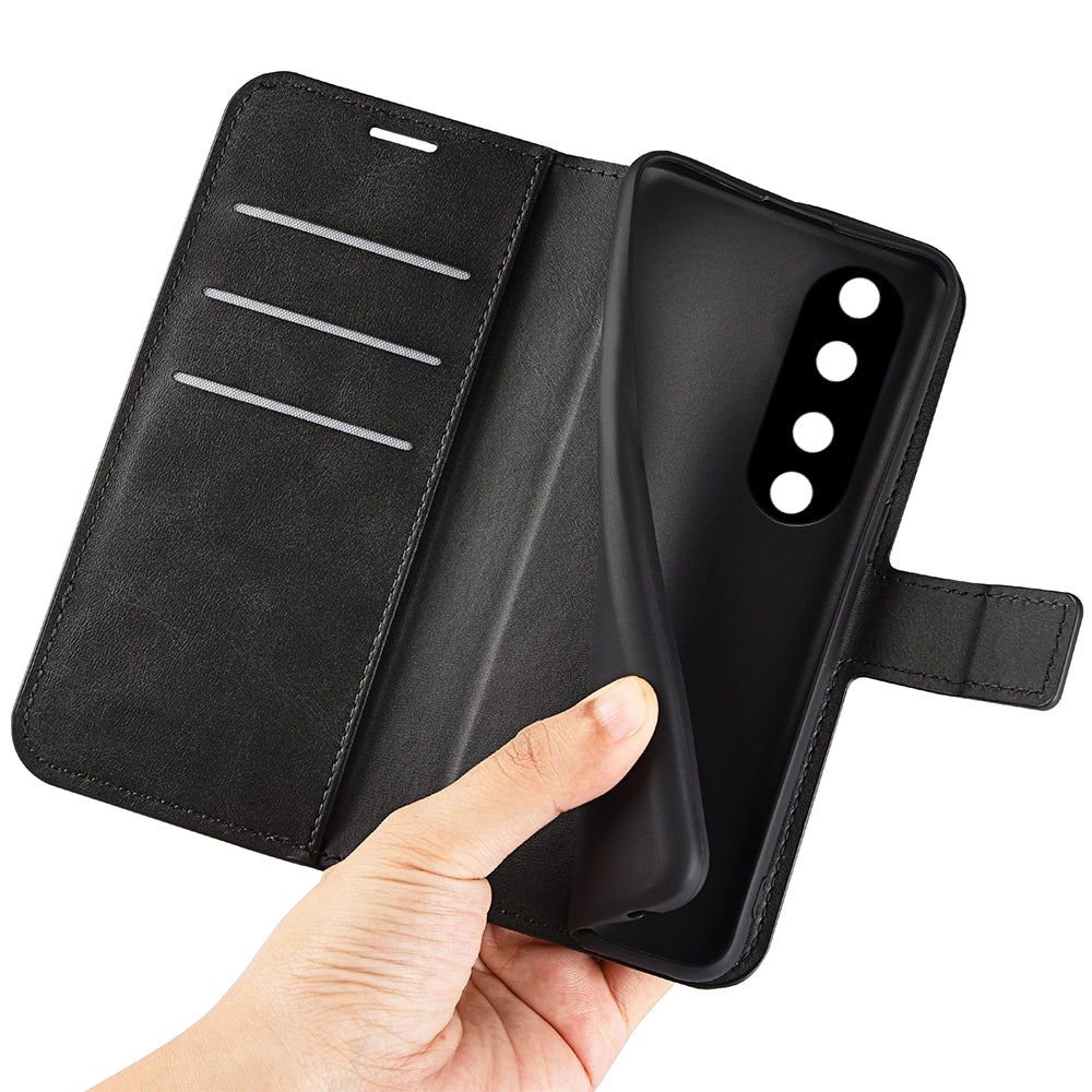 For Honor 90 Pro Scratch Resistant PU Leather Wallet Stand Protective Case Calf Texture Phone Cover