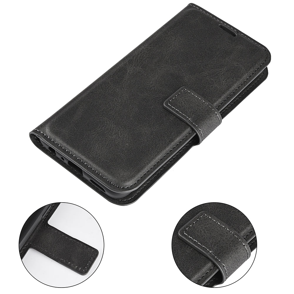 For Honor 90 Pro Scratch Resistant PU Leather Wallet Stand Protective Case Calf Texture Phone Cover