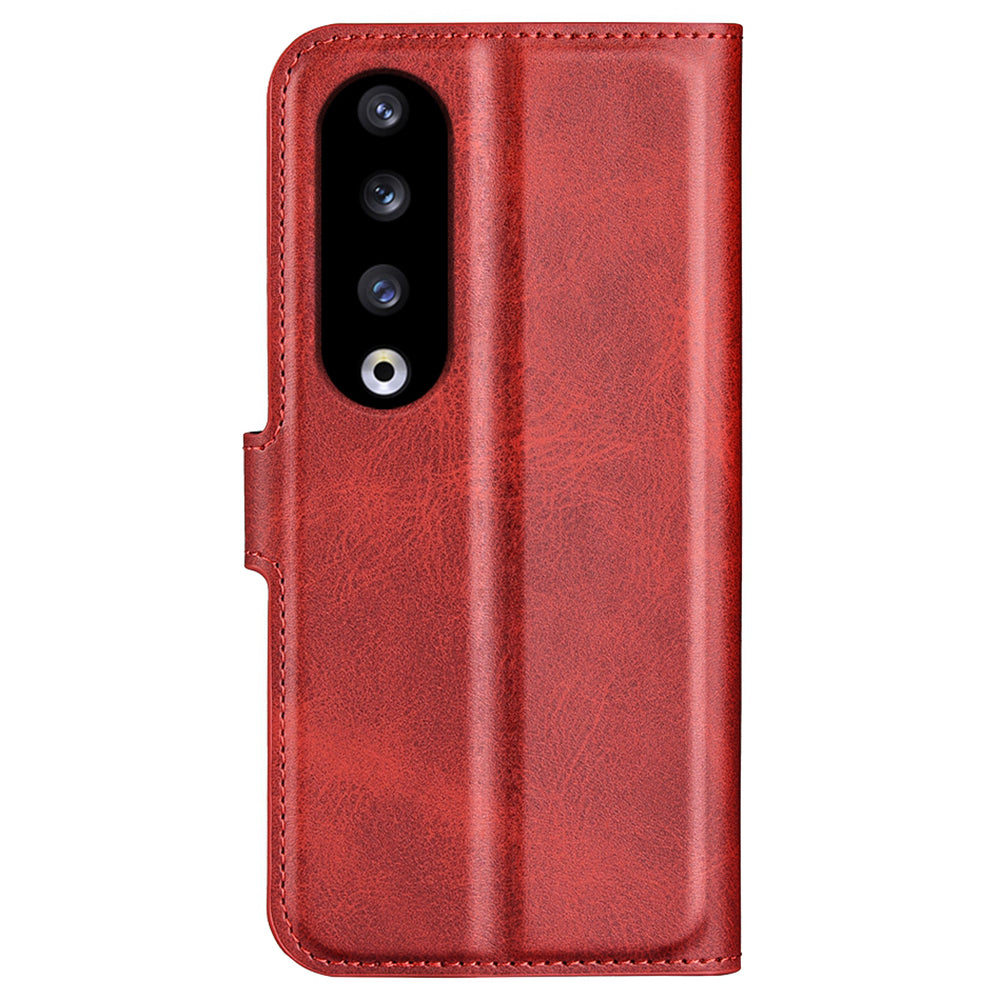 For Honor 90 Pro Scratch Resistant PU Leather Wallet Stand Protective Case Calf Texture Phone Cover