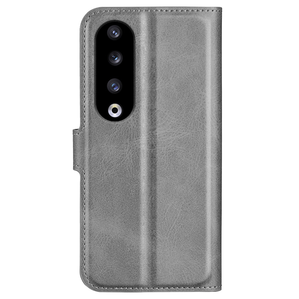 For Honor 90 Pro Scratch Resistant PU Leather Wallet Stand Protective Case Calf Texture Phone Cover