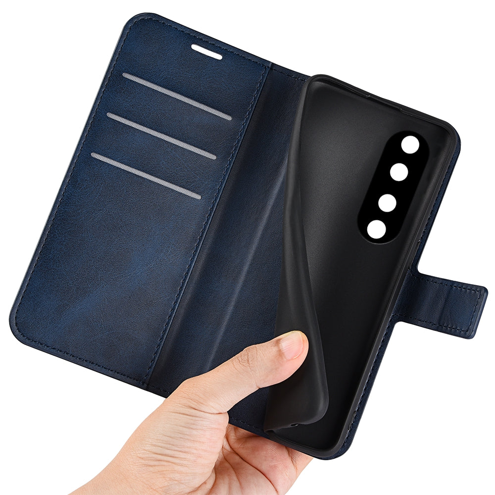For Honor 90 Pro Scratch Resistant PU Leather Wallet Stand Protective Case Calf Texture Phone Cover