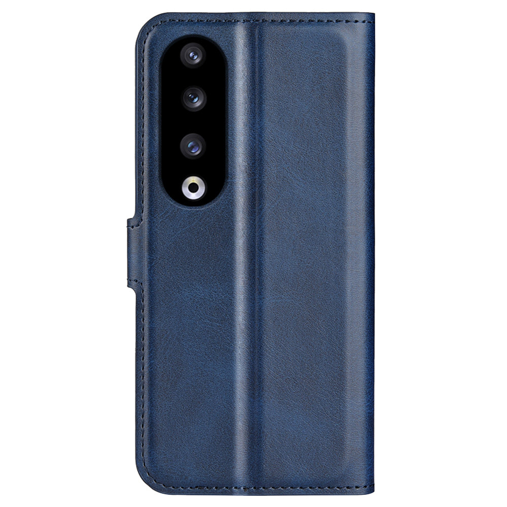 For Honor 90 Pro Scratch Resistant PU Leather Wallet Stand Protective Case Calf Texture Phone Cover