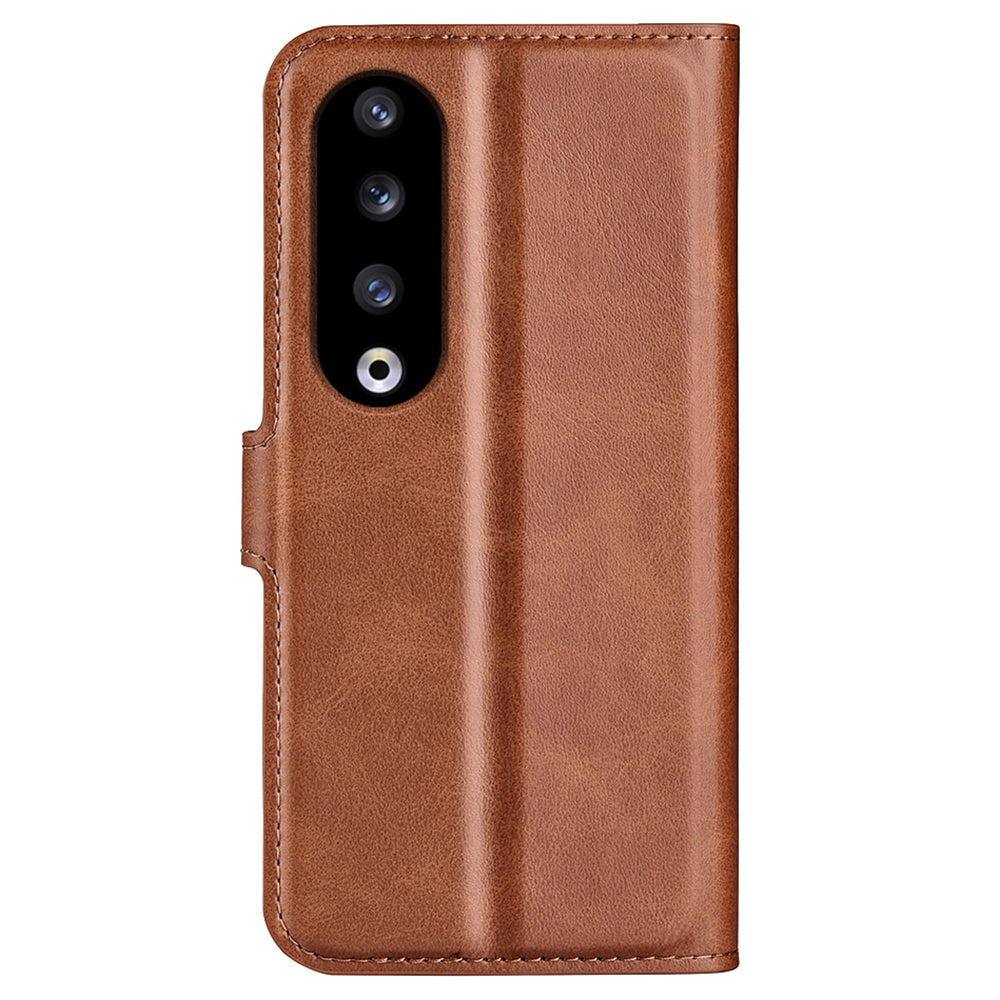 For Honor 90 Pro Scratch Resistant PU Leather Wallet Stand Protective Case Calf Texture Phone Cover