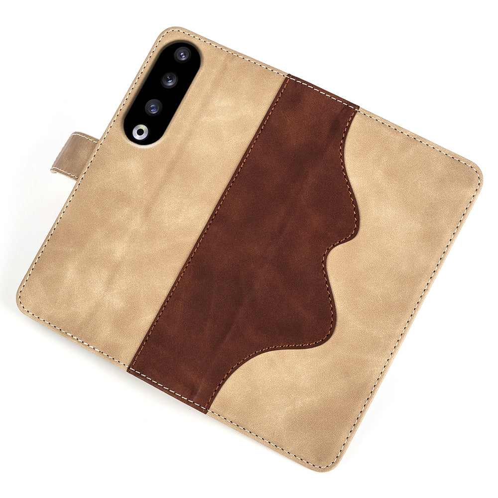 For Honor 90 Pro PU Leather Wallet Phone Cover Dual-color Splicing Anti-drop Stand Case