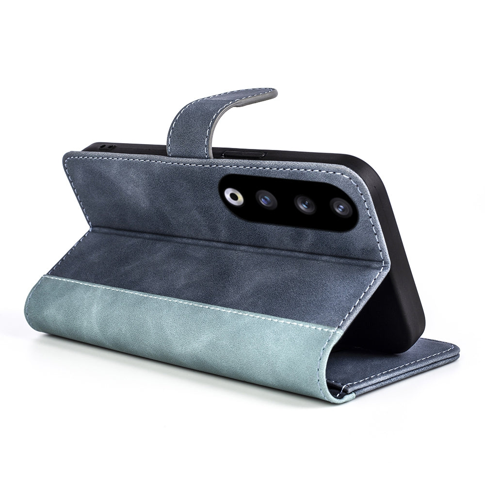 For Honor 90 Pro PU Leather Wallet Phone Cover Dual-color Splicing Anti-drop Stand Case