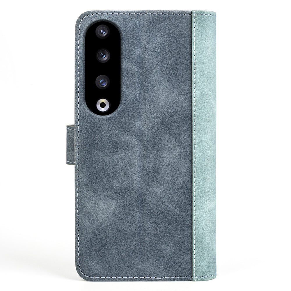 For Honor 90 Pro PU Leather Wallet Phone Cover Dual-color Splicing Anti-drop Stand Case