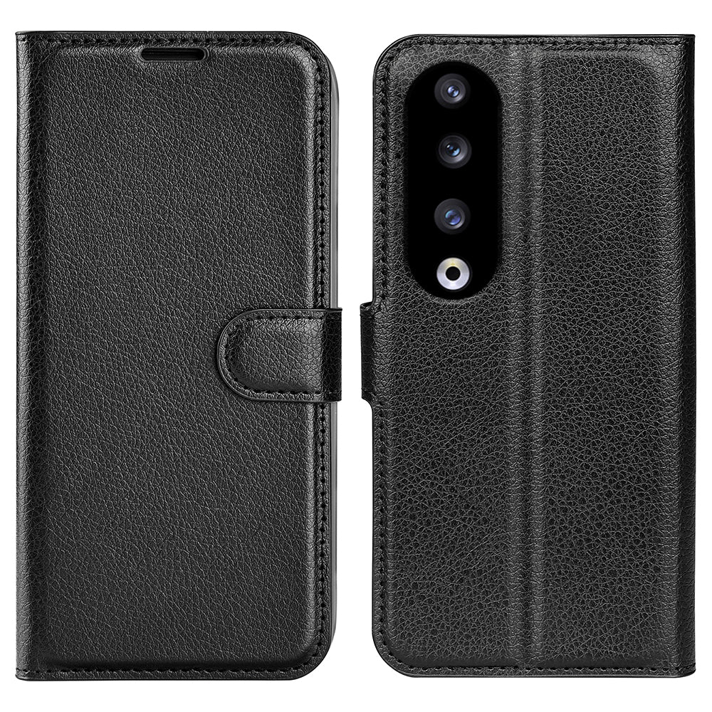 For Honor 90 Pro Litchi Texture Wallet PU Leather Phone Case Shockproof Stand Cover