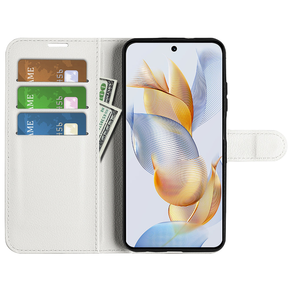 For Honor 90 Pro Litchi Texture Wallet PU Leather Phone Case Shockproof Stand Cover