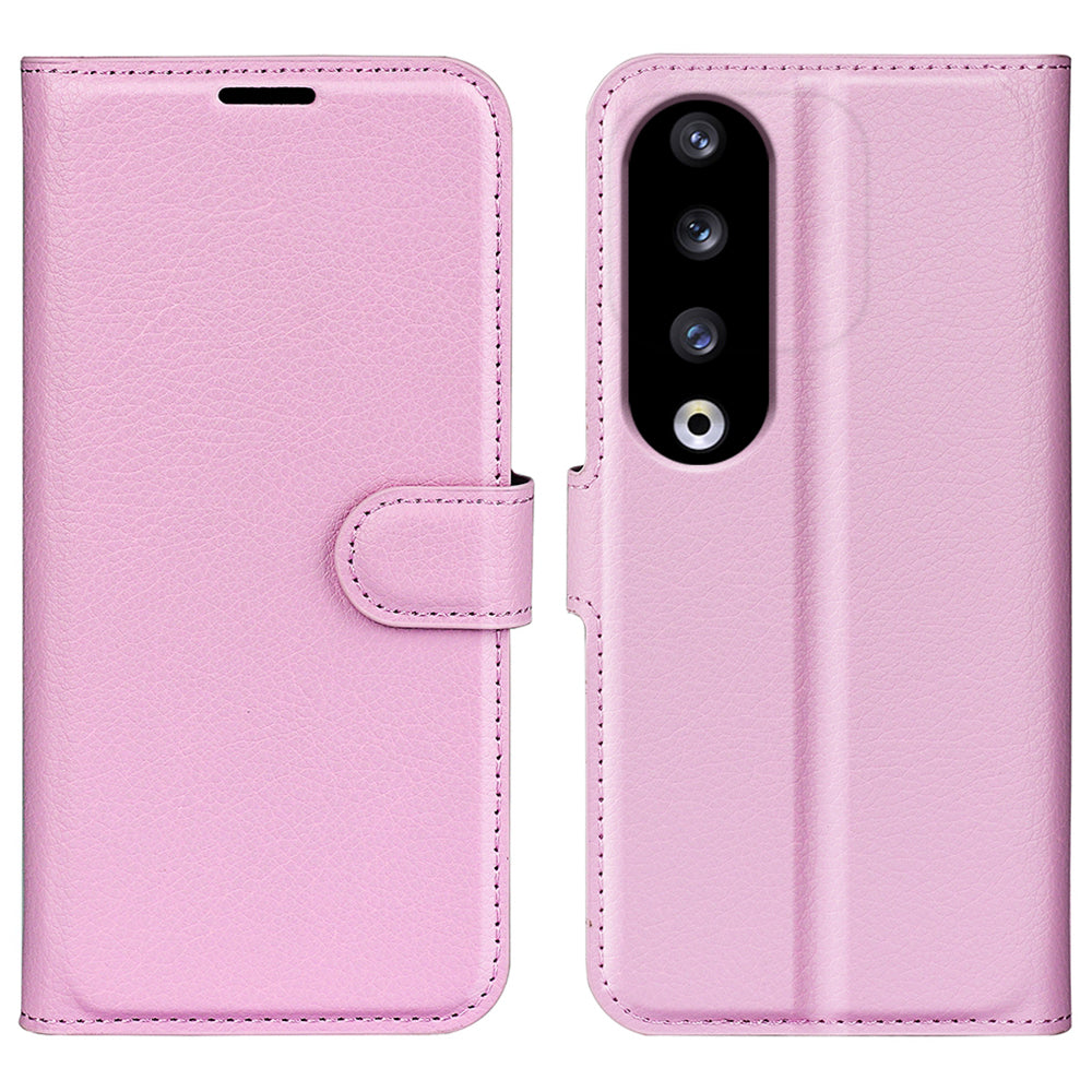 For Honor 90 Pro Litchi Texture Wallet PU Leather Phone Case Shockproof Stand Cover
