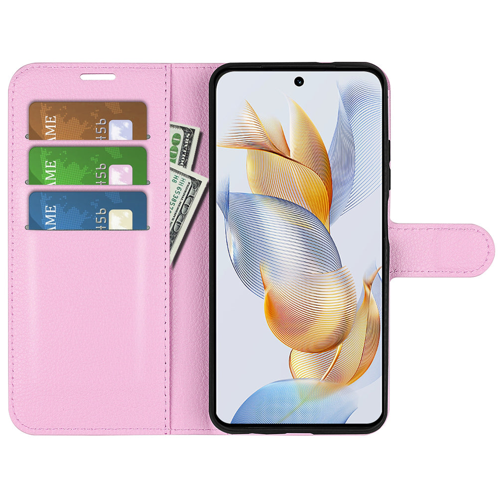 For Honor 90 Pro Litchi Texture Wallet PU Leather Phone Case Shockproof Stand Cover