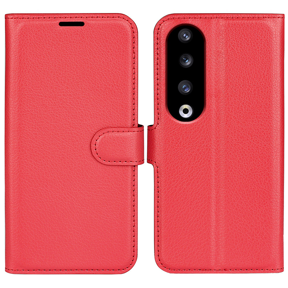 For Honor 90 Pro Litchi Texture Wallet PU Leather Phone Case Shockproof Stand Cover