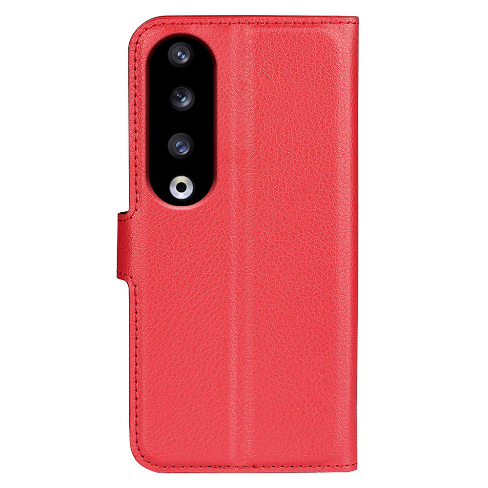 For Honor 90 Pro Litchi Texture Wallet PU Leather Phone Case Shockproof Stand Cover
